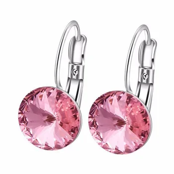 

Free Shipping Crazy Feng Luxury Gold-color Austrian Crystal korean Fashion women Jewelry Round Dangle drop Earrings