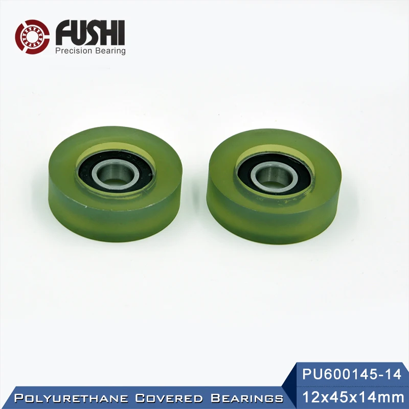 NO-LOGO Durable Bearing PU 6001 2Pcs Polyurethane Covered Bearing 12x45x14mm Shaft 12mm PU600145-14 Urethane Cover PU6001 Bearings