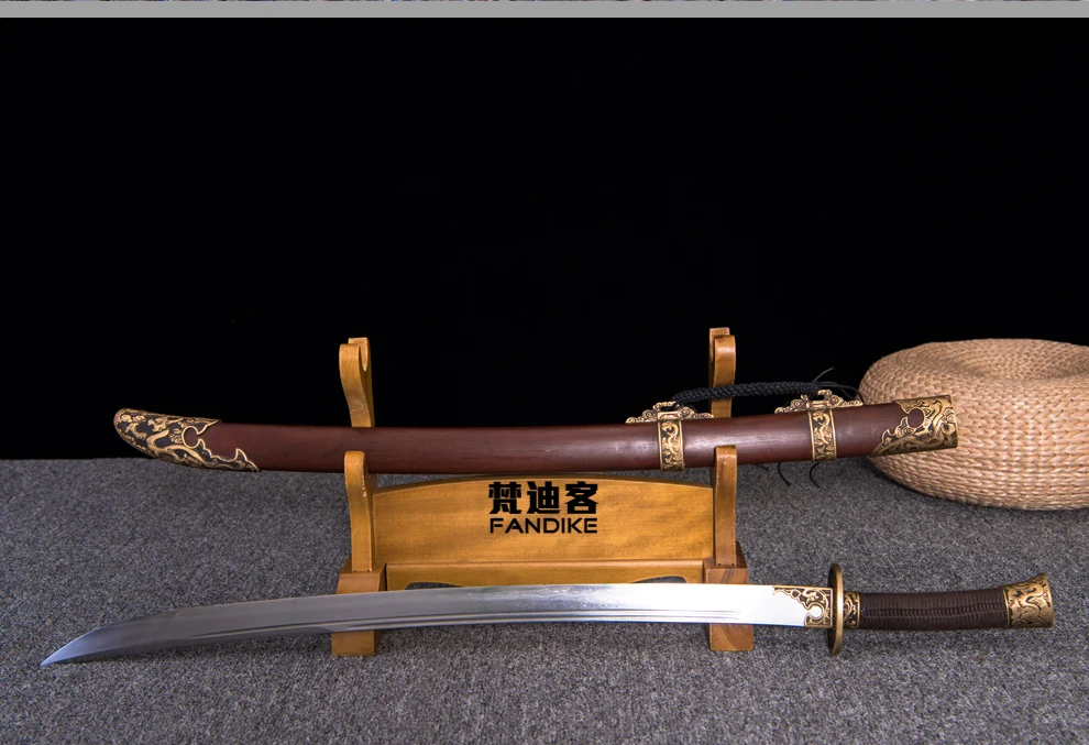 High quality Handmade Folded Steel Qing dynasty Chinese sword Broad Sword Saber Sharp Edge machetes Qing Dao collection