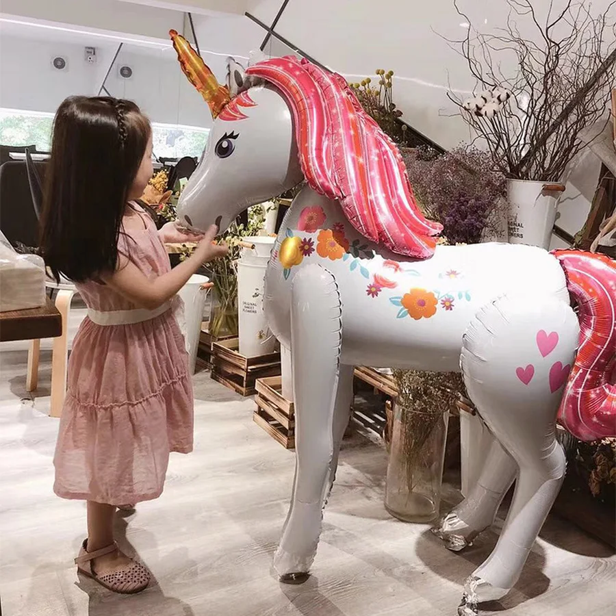 

46inch Large Size 3D Unicorn Balloons Magical Unicorn Party Foil Balloon Mylar Balloon Baby Shower Birthday Party Decor S6YN