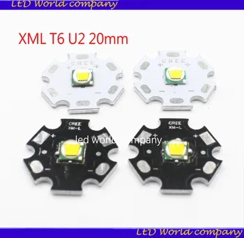 

10 PCS CREE XML XM-L T6 LED T6 U2 10W WHITE Warm White High Power LED Chip Emitter with 20mm PCB for DIY