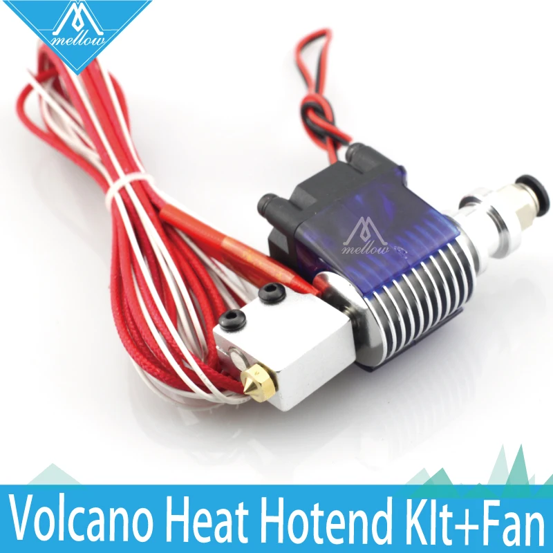 

3D Printer volcano kit- J-head Hotend with Single Cooling Fan for 1.75/3.0mm Universal bowden Extruder 0.2mm---1.2mm Nozzle