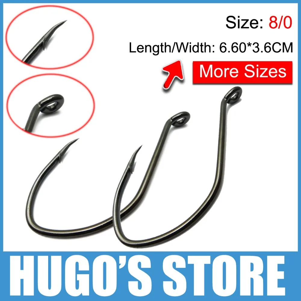 Size 8/0 * 100PCS 8832 Catfish 66MM/36mm Tough Fishing Hooks catfish fishing hook Factory