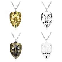 Vendetta 익명 마스크 쥬얼리 과장된 해커 마스크 목걸이 남성용 트렌디 쥬얼리 액션 피규어 코스프레 완구(China)