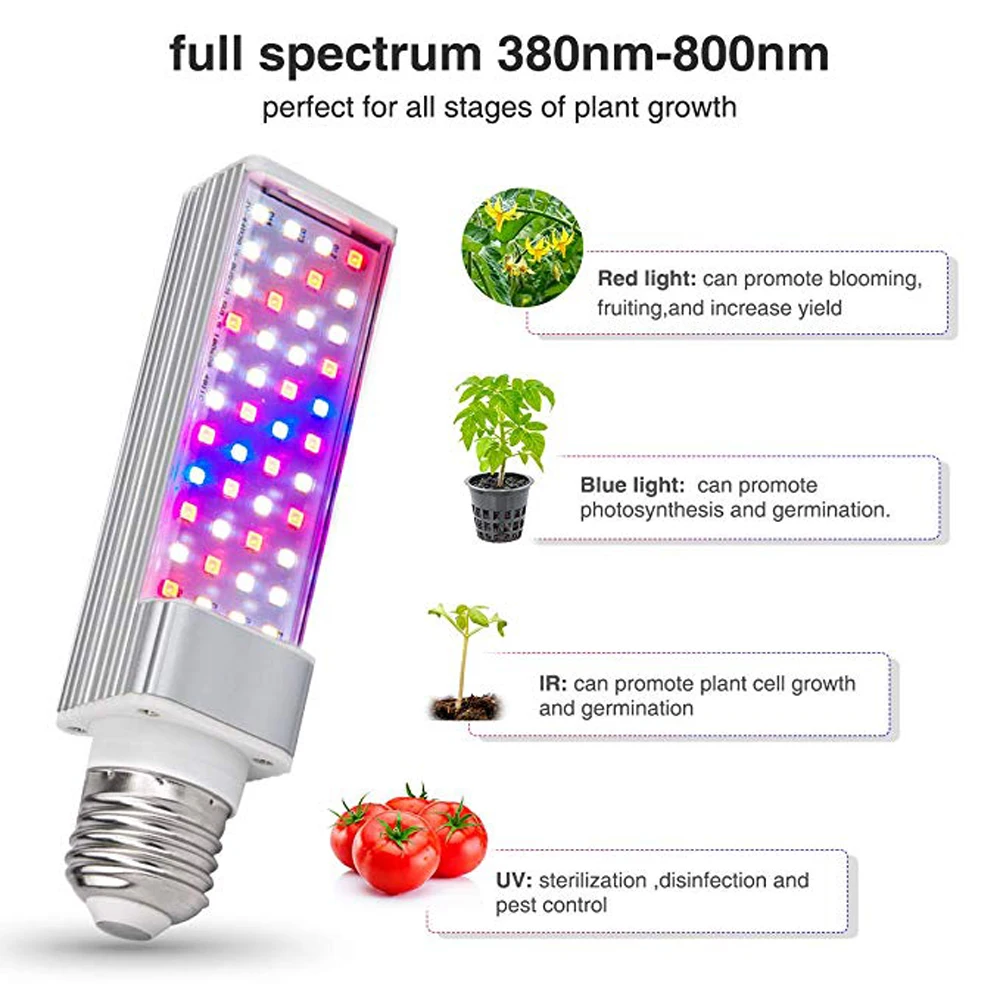 220V E27 2835 SMD Red+Blue LED Grow Light Bulb Indoor Plant Growth Lamp N#S7 