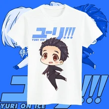 Envío Libre YURI! sobre HIELO Victor Katsuki Yuri Yuri Hombres Mujeres Camiseta Corta Ocasional Modal de Anime Cosplay