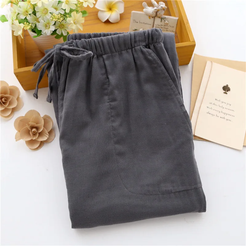 Весенне-осенние хлопковые домашние штаны для женщин, пижамные штаны полной длины, повседневная женская пижама Mujer, брюки, пижамные штаны - Цвет: grey