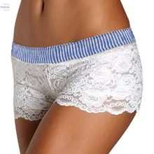 2016 Pantalones Cortos de Verano de Las Mujeres Dulce Del Ganchillo Del Cordón Elástico de La Cintura de Tocar Fondo Negro Delgado Pantalones Cortos Azul y blanco Pantalon Femme 10z