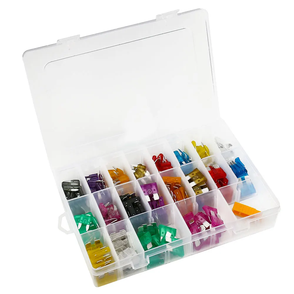 Caixa de Fusíveis do Carro Kits com Clipe de Auto Peças de Reposição Mini Assorted Padrão Auto Truck Suv Funde Lâmina Fusível 2-35a Van Bicicleta 220 Pcs 5 Automóveis e motos