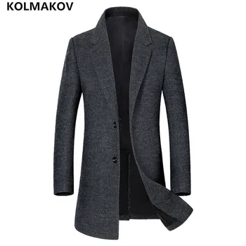 

2018 New Men's Trench Coat Woolen Jacket Good Quality Solid Color Windbreaker Homme Male Overcoat Masculino Autumn Outwear Men
