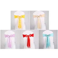 Для свадебных мероприятий, вечерние церемония банкета, Рождественское украшение, эластичная лента на стул, пояс для галстука, пояс для стула