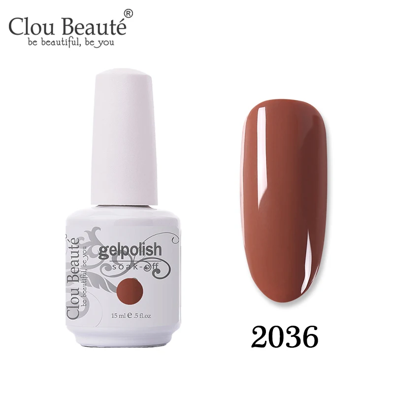 Clou Beaute Gellak UV 15 мл полуперманентный лак для ногтей гель основа и верхнее покрытие замочить от ногтей Живопись гель лак для ногтей - Цвет: 2036