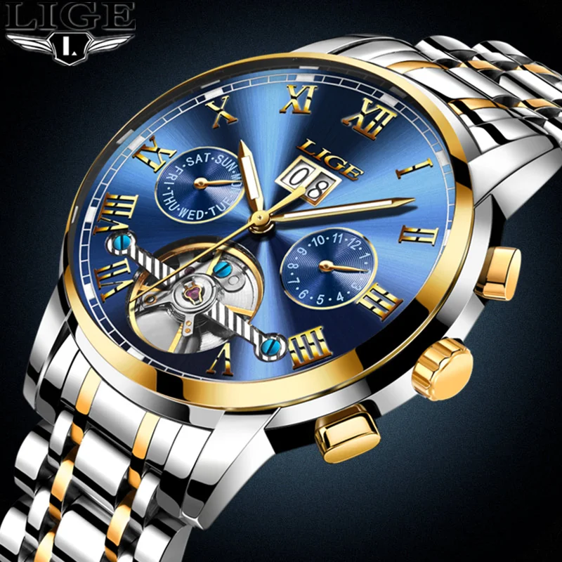 LIGE часы для мужчин Бизнес водонепроницаемые часы для мужчин s часы брендовые Роскошные модные повседневные спортивные механические наручные часы Relogio Masculino