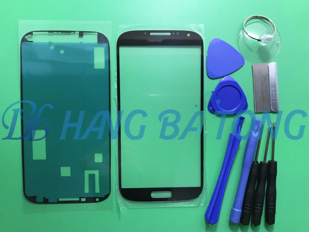 

Black/white/blue Front Outer Glass Lens replacement for Samsung Galaxy S4 i9505 I9500 i9506 i337 M919 LCD touch screen+ Adhesive