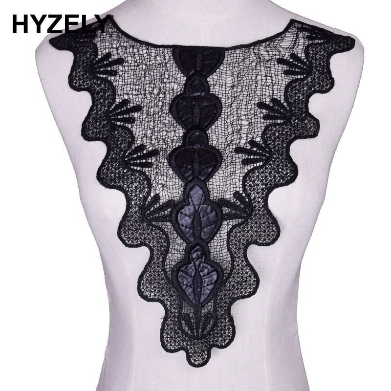 

1pc Black Embroidered Venise Lace Fabrics For Sewing Neckline Collar Applique Diy For Dress Accessorie BW019