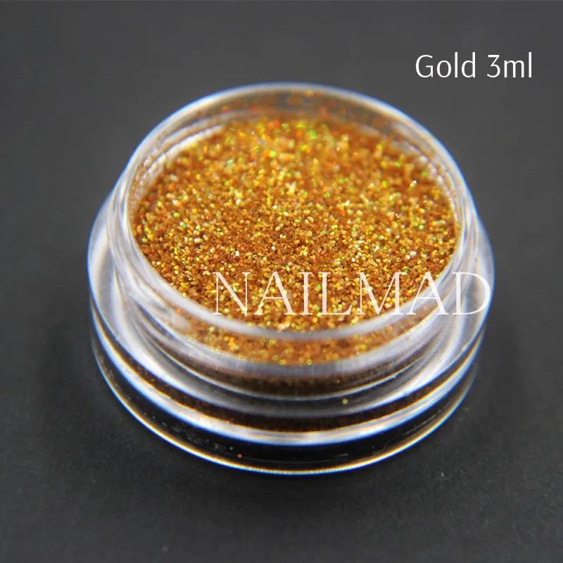 0.2mm Laser Nail Glitter Gold Holographic Glitter Dust Powder Nail Art