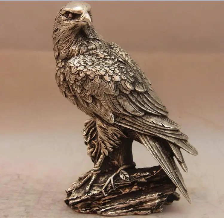 19191 30 De Réductionchine Blanc Cuivre Argent Aigle Faucon Noir Des Marais Cerf Volant Art Oiseau Sculpture Statue In Statues Et Sculptures From