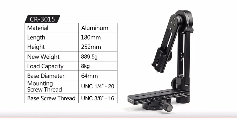 Панорамная головка штатива SUNWAYFOTO 360 ° VR CR-3015 панорамная матрица с алюминиевой шаровой головкой 18 фунтов