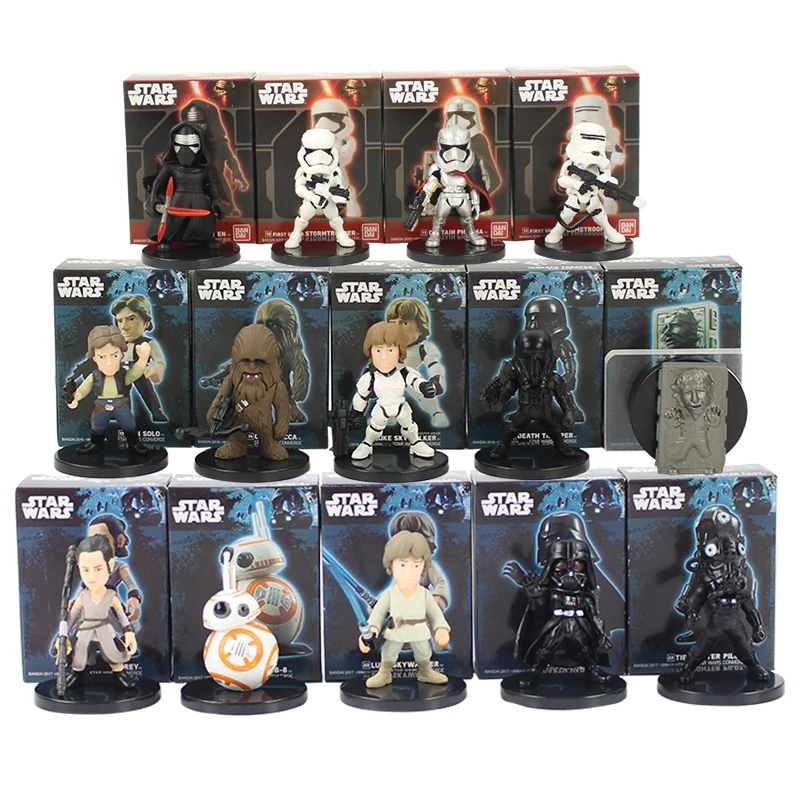 

Star Wars 6-7cm Mini Darth Vader Trooper Luke Rey Pilot Ren Han Solo Luke Skywalker BB-8 Kylo Q Version PVC Figure Model Toy