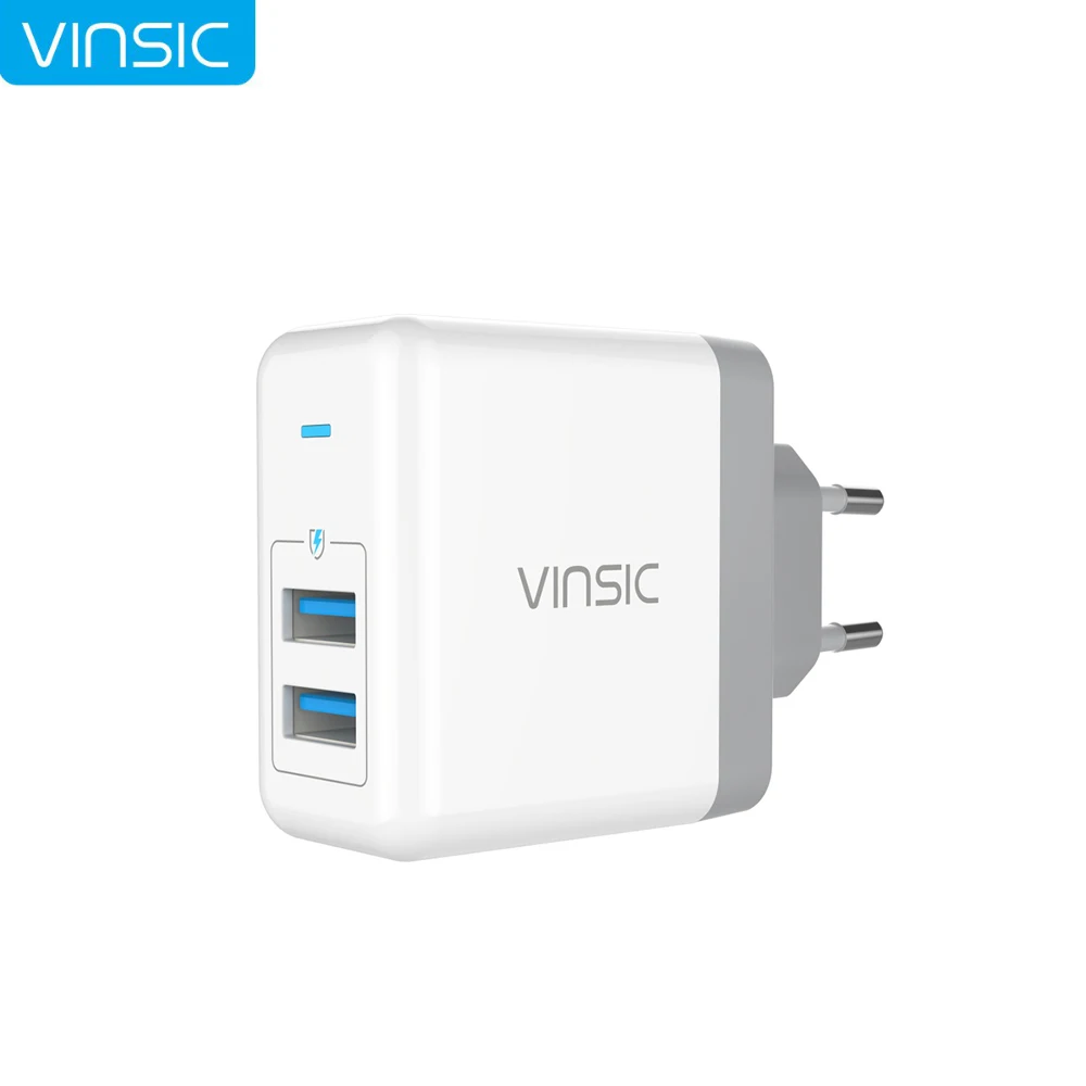 VINSIC 5 в 4.8A портативное двойное USB зарядное устройство для путешествий настенное зарядное устройство адаптер для iPad iPhone X 8 8 Plus iMac Xiaomi huawei Sumsung Nokia - Тип штекера: EU Plug