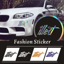 Illest 반사 재미 드리프트 레이싱 오토바이 자동차 스티커 데칼 비닐 데칼 3d 반사 방수 사용자 정의 스티커 블랙/실버(China)