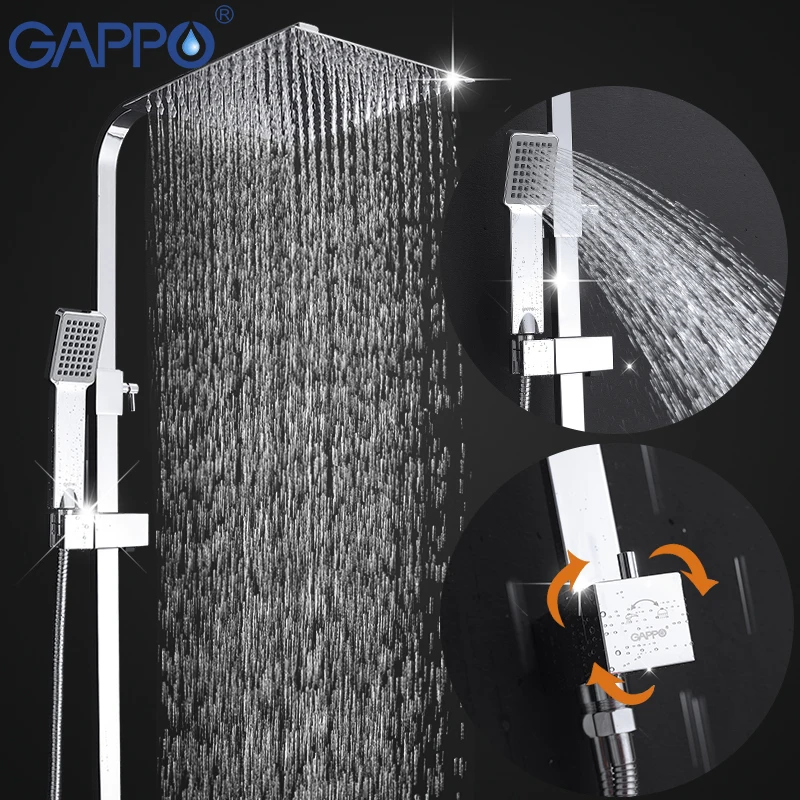 

GAPPO bathtub faucet bathroom chrome brass shower faucet set wall mounted faucet Bathtub tap mixer stainless shower head