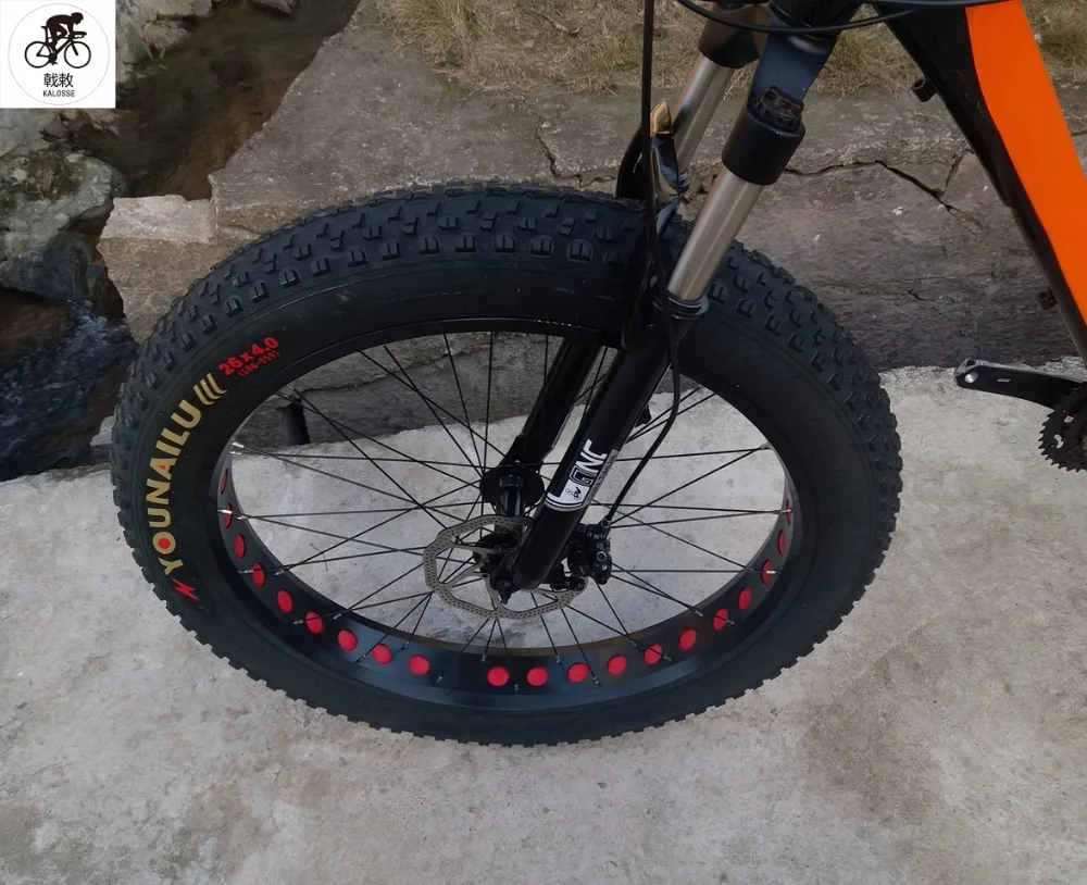 Cheap Kalosse  26*4.0 tires   24/27/30 speed  snow  mountain bike Soft-tail frame  DH/AM/FR Beach  bike 7