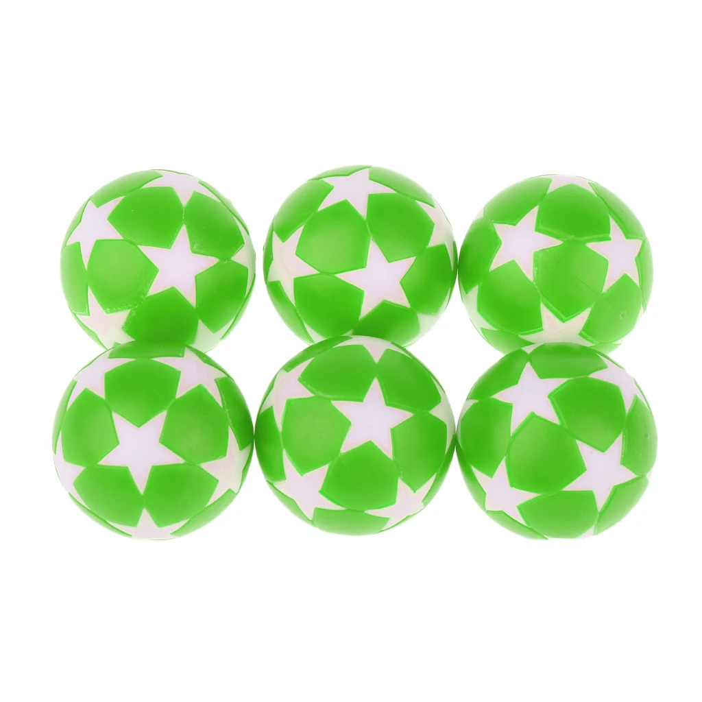 Green 6 шт. 32 мм пластиковый настольный футбольный мяч Foosball Fussball запасные Мячи развлечение настольная игра аксессуары прочные - Цвет: Green