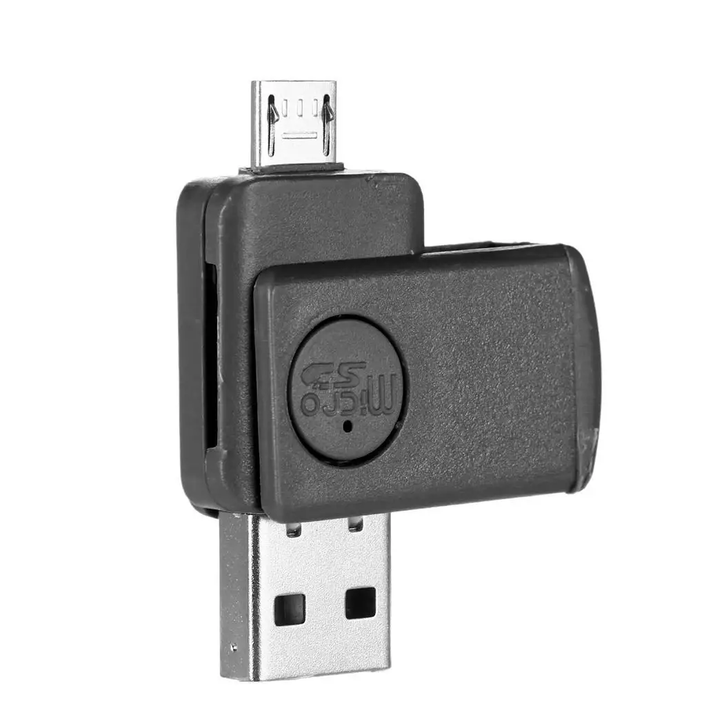 Micro USB OTG Смартфон USB2.0 компьютер Интерфейс белый, розовый, зеленый, синий, черный, устройство для считывания карт TF - Цвет: black