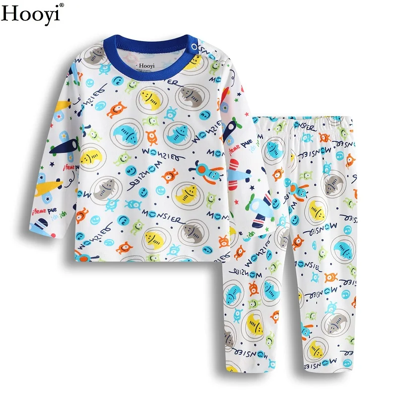 Hooyi/ г. Комплект одежды для маленьких девочек, детский Пижамный костюм длинная футболка+ штаны, одежда весенне-осенняя одежда для сна для малышей высокое качество, мягкая - Цвет: 15