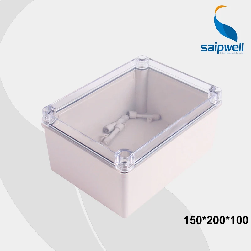 150 200 100mm Size CE Approval Industrial Electrical Waterproof Plastic Box Enclosure with lids Transparent Cover