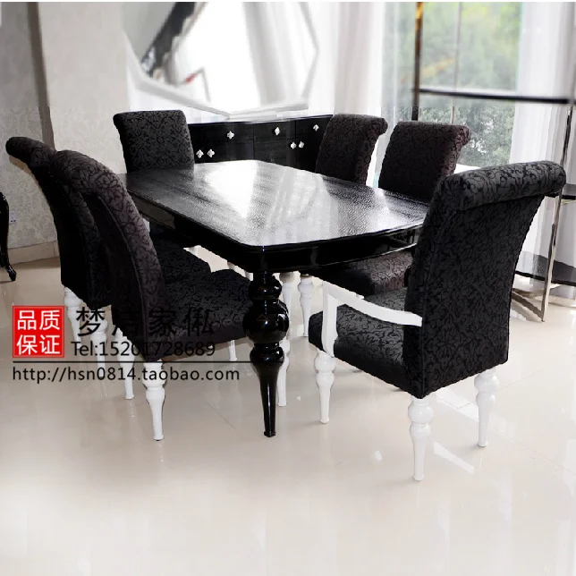 Muebles de madera maciza europea comedor combinación de francés neoclásico sillas de comedor ovalada mesa de.jpg Mesas de comedor minimalistas