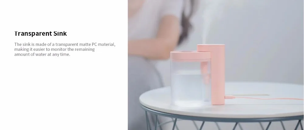 Xiaomi Sothing Desktop humidifier Ultrasound mute USB charge 260ML Transparent Tank Two humidification modes Desktop Diffuser (3)