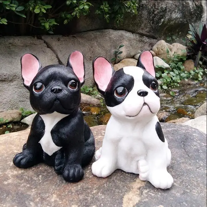 

Modern Resin Dog Statue Mini Animal Gray Hound Sculpture French Bulldog Ornamentscreative Figurine Dog Home Decorations
