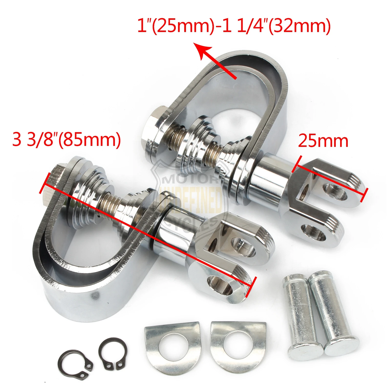 1 1/" шоссе подножки Крепление зажим защита двигателя Крушение Бар подножка зажимы u-зажим для Harley Sportster Softail Dyna CVO
