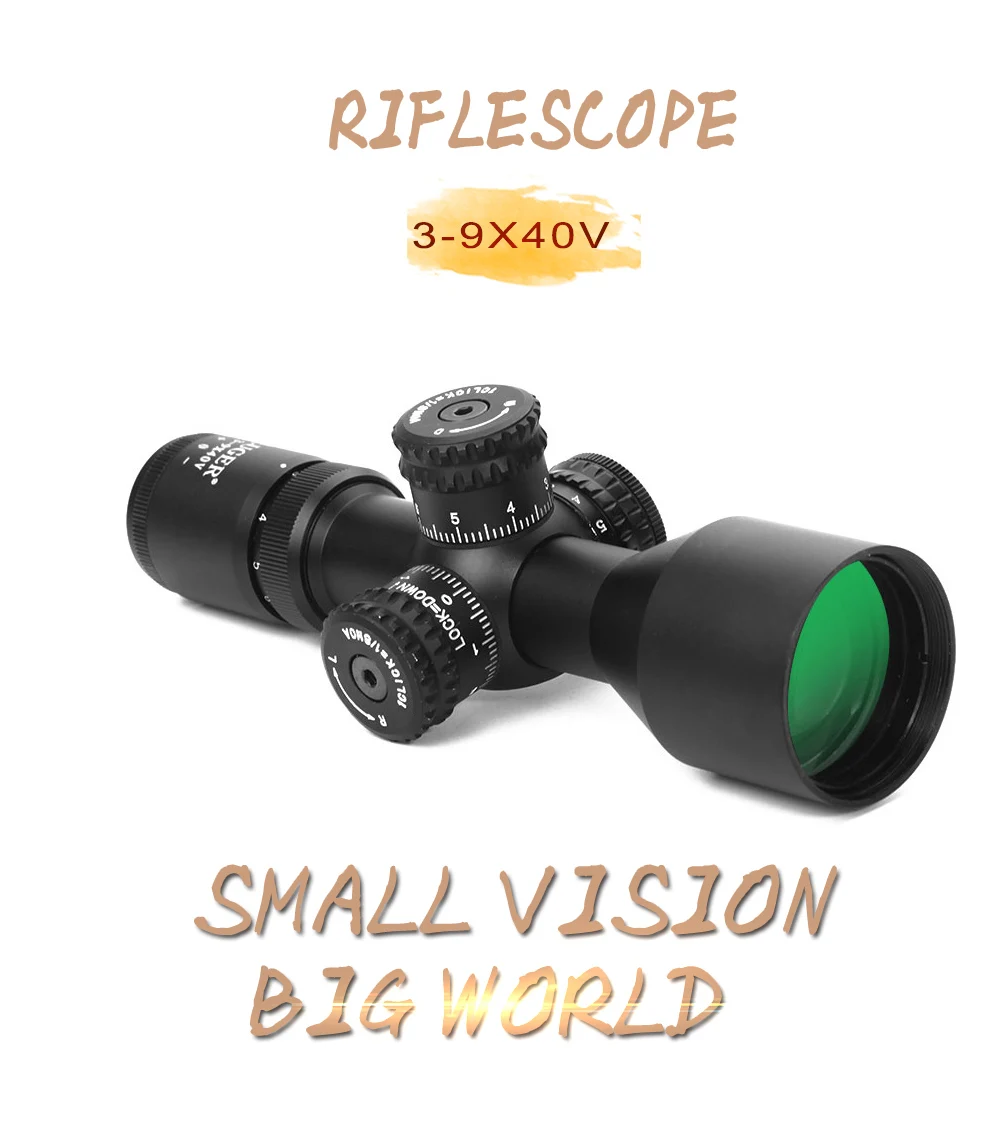 3-9x40V Блокировка сброса оптического Riflescope Tratical Охота Riflescope Crosshair охота на открытом воздухе Охота страйкбол пистолет Accessiary