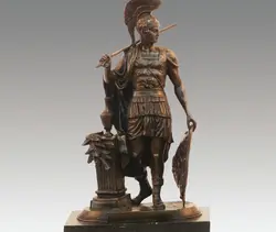 Арт-Деко Скульптура Европейской Самурай Римский Солдат Бронзовая Статуя