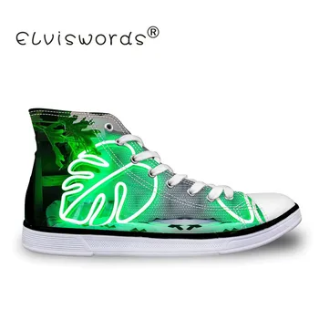 

ELVISWORDS Green Aesthetic Hot-Selling Unisex Sneakers Flats Teenagers Ladies Breathable Canvas Shoes Tenis Feminino Sport Shoe