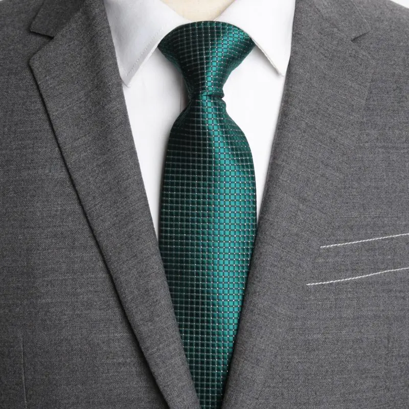 Мужские Галстуки формальный классический держател жаккардовый тканый полиэстер мужской галстук-бабочка Модная рубашка 8 см Цельный Галстук для свадьбы - Цвет: Черный зеленый