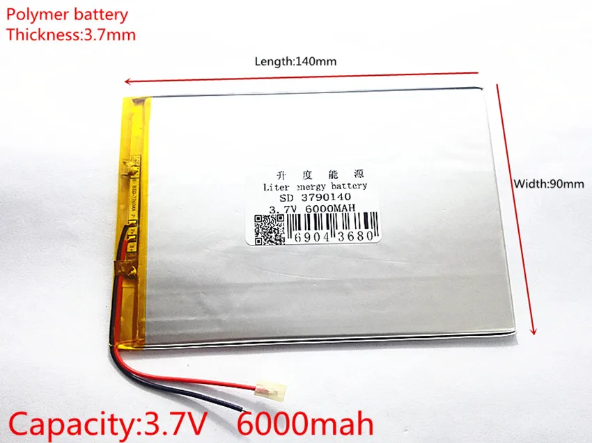 9inch 10inch large capacity 3.7 V tablet battery 6000 mah each brand