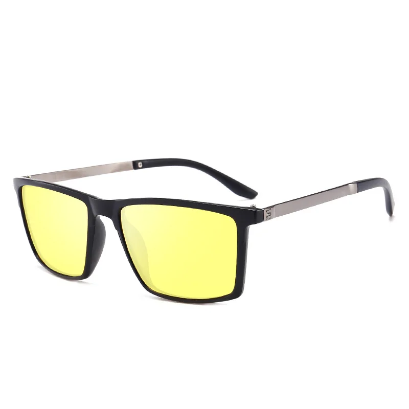 LeonLion, квадратные поляризованные солнцезащитные очки, мужские зеркальные ретро очки для вождения, UV400, высокое качество, Lunette De Soleil Homme - Цвет линз: Yellow