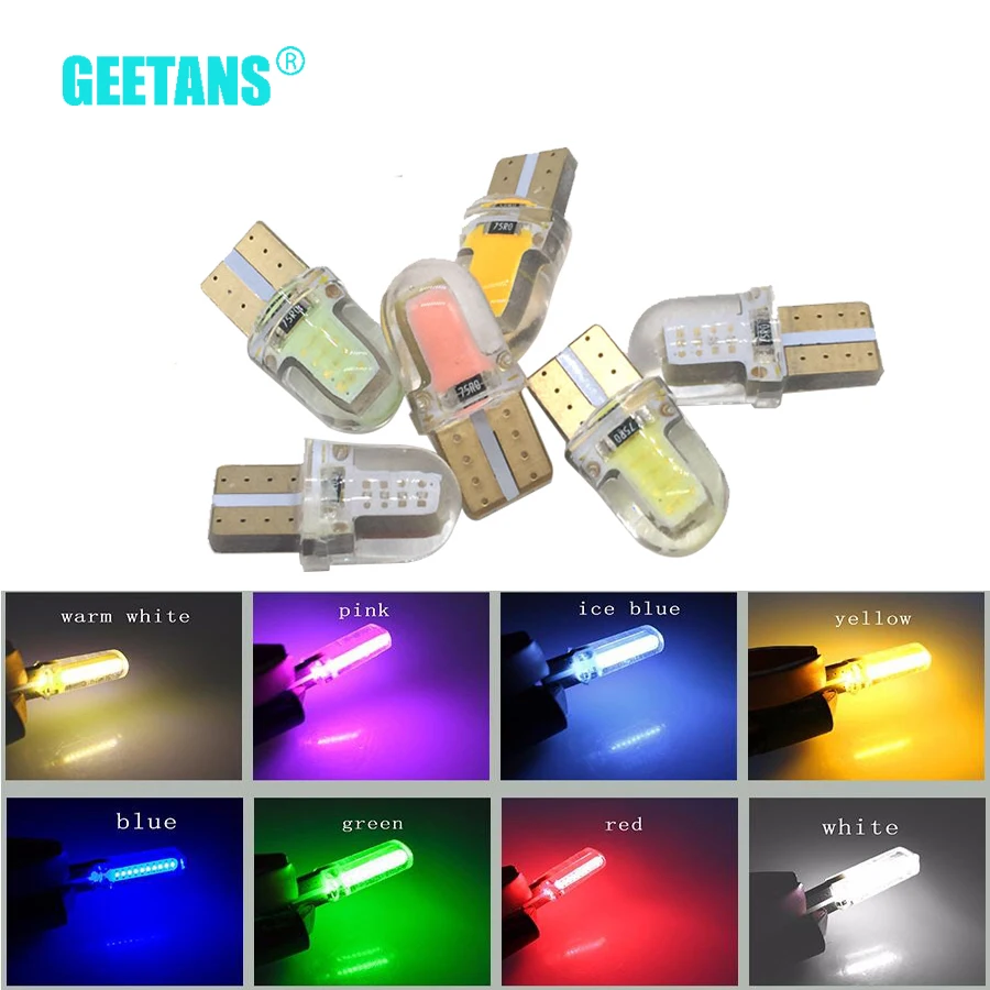 

10PCS T10 W5W 168 175 194 2825 COB waterproof LED Car Auto Wedge Clearance Lights Interior Light Parking Bulb Lamp 12V led E