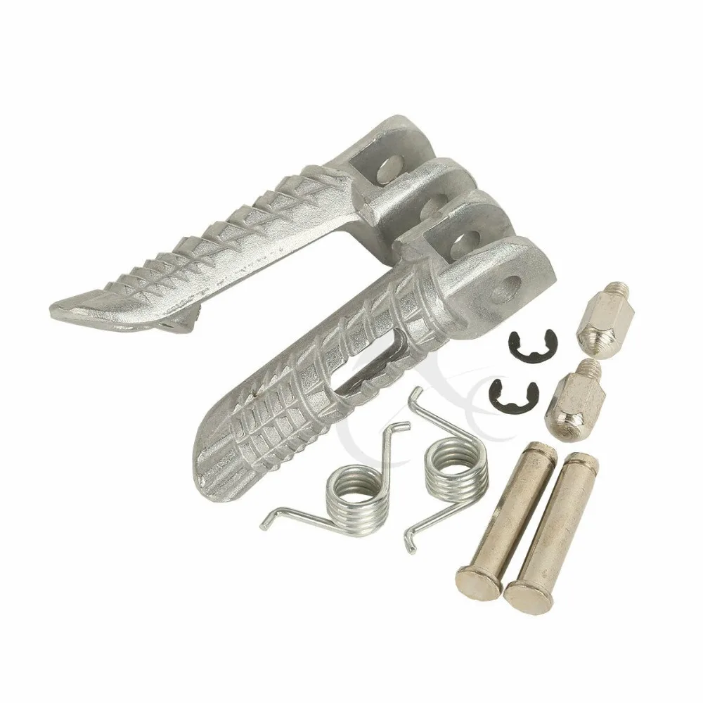 

Silver/Black Front Footrests Foot pegs For Suzuki GSXR 600 750 2001-2018 GSXR1000 01-17