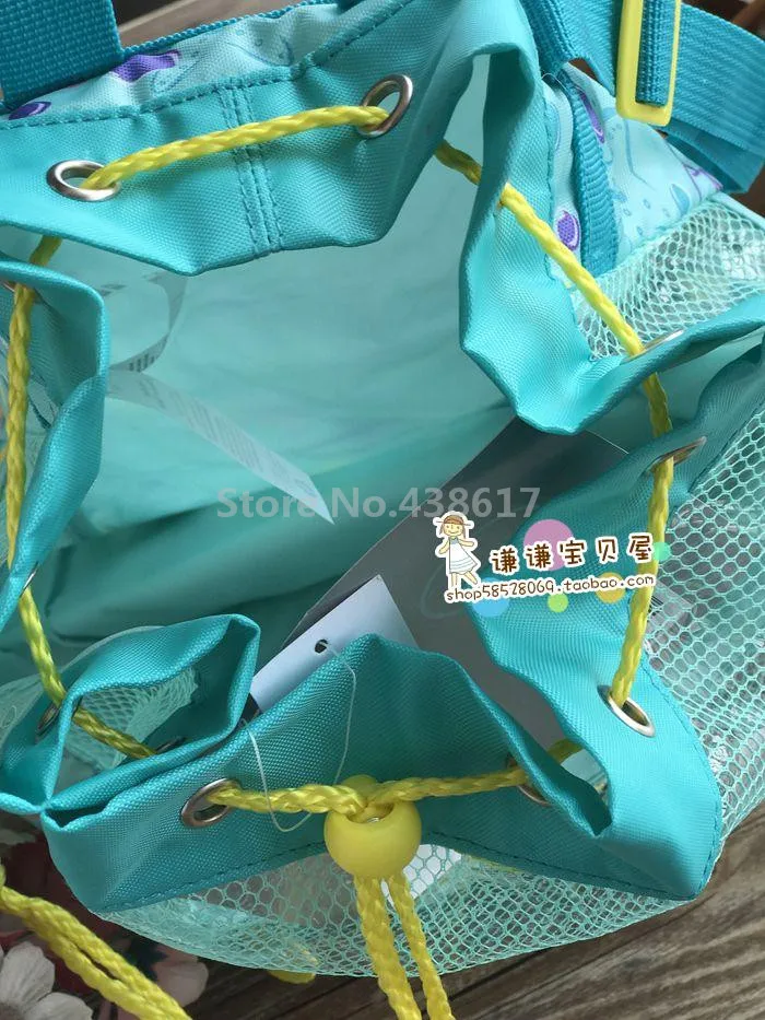 Новая модная летняя футболка с нарисованными маленькими синими принцесса-Русалочка Ариэль рюкзак пляжная сумка из ПВХ водонепроницаемый шнурок детские школьные сумки для девочек детская одежда