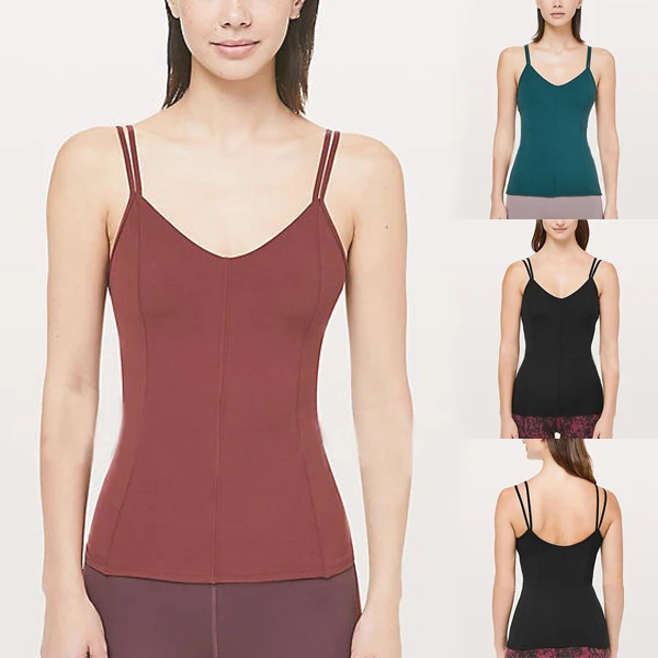 

Women Solid Color Tank Top Slim Fit Sling Vest for Summer Sports FH99