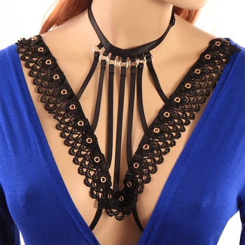 

cage bra Sexy Lace Body Harness Elastic Straps Lingerie Harajuku Goth Fetish Halloween Full Pole Dance body harness lingerie