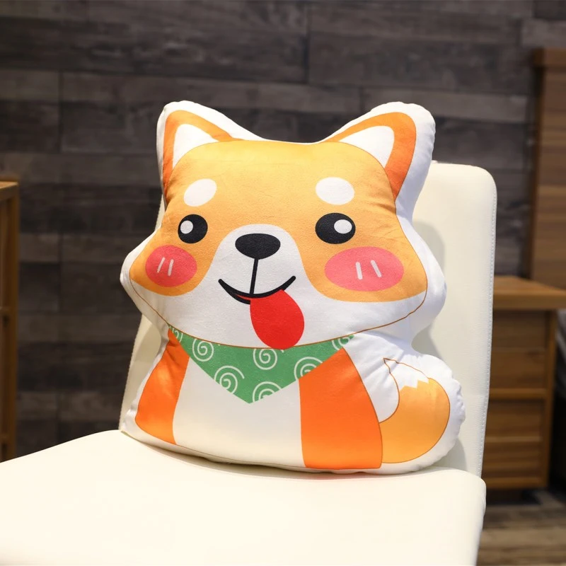 Мультфильм животных двухсторонняя печать щенок Косплей Shiba «Лисья Секретная служба»(Inu Хаски Keji Подушка для офисного Кресла Подушка автомобиля Подушка под голову