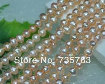 

xiuli 000181 Outstanding Natural Iridescent pink 10strs AA+ 5-6mm potato pearl