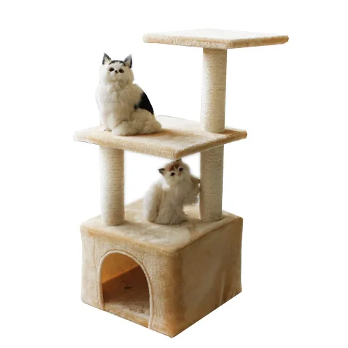 Three cats jumping high quality hemp cat climbing frame hot sale pet