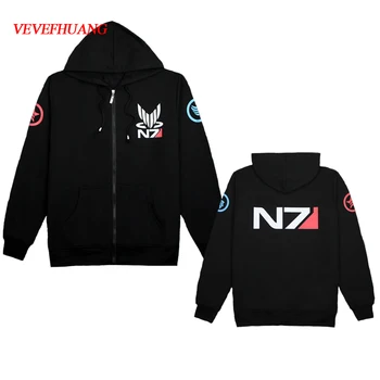 

VEVEFHUANG Cosplay Costume John Shepard Jacket N7 Coat Mass Effect 3 Cosplay Costume N7 Commander Shepard Stylish Zipper-up coat